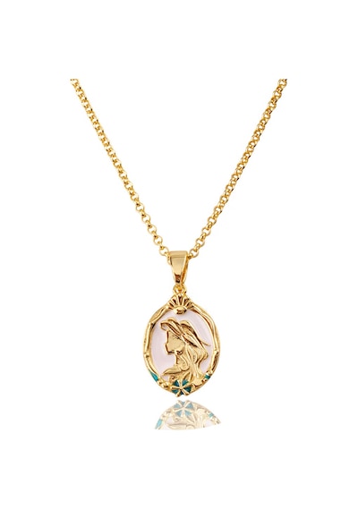 Yıldız Balığı Cameo Gümüş Kolye 925 Ayar, Altın Kaplama, Mine & Zirkon Taşlı Ms3856 Altın