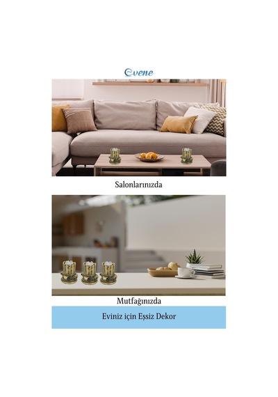 Eskitme Mumluk Şamdan 3 Adet Tealight Uyumlu Tarihi Sütun Model - Altın Eskitme