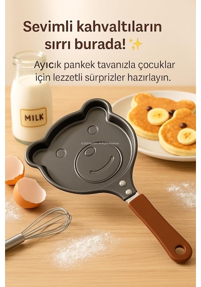 Hayvan Figürlü Pankek Ve Omlet Tavası, Çocuklar İçin Eğlenceli Mutfak Aleti, Yapışmaz Kaplama, Kolay Temizlenebilir Çok Renkli