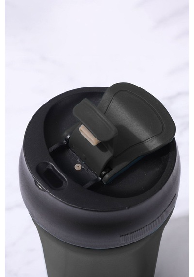 304 Paslanmaz Çelik Siyah 400 Ml Kahve El Termos Mug Cin853sy Siyah