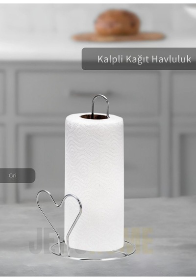 Jet's Home Kağıt Havluluk Paslanmaz Peçetelik Çelik Banyo Havluluk Düzenleyici Kalpli Gri Gri