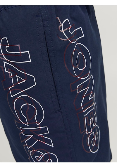 Jack & Jones Jack Jones Yazılı Erkek Deniz Şortu 12253118 Siyah