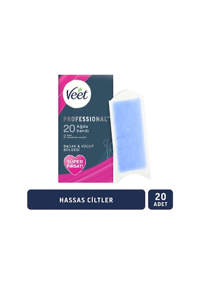 Veet Professional Sir Ağda Bandı Bacak & Vücut Bölgesi Hassas Ciltler 20'lı