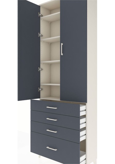 Arges Dolap 5 Raflı 4 Çekmeceli 2 Kapaklı 88x30x243 Aytaşı-an... Aytaşı
