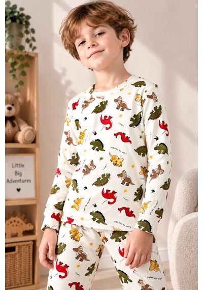 Free Beka Desenli Bisiklet Yaka %100 Pamuklu İnterlok Kumaş Erkek Çocuk Uzun Kollu Pijama Takımı Çok Renkli Free Beka Desenli Bisiklet Yaka %100 Pamuklu İnterlok Kumaş Erkek Çocuk Uzun Kollu Pijama Takımı Çok Renkli