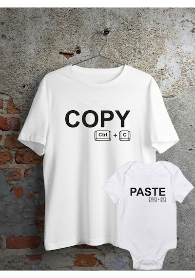 Baba Oğul Kız Copy Paste Zıbın Tshirt