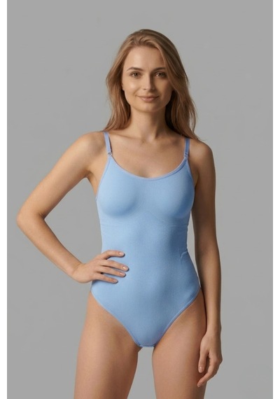 Kadın Slip Agraflı Karışımlı Kumaş Mavi Body