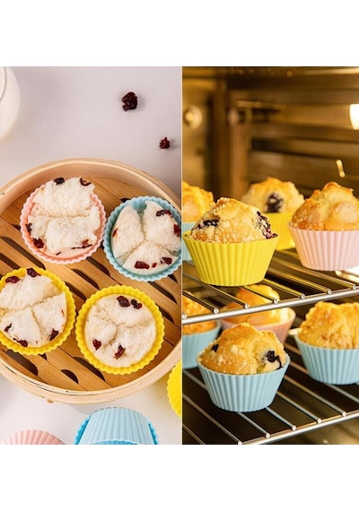 Ckm Silikon 6'li Silikon Muffin Kalıbı Karışık Renk Çok Renkli