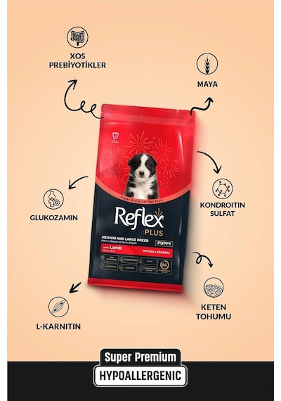 Plus Hipoalerjenik Kuzu Etli Orta Ve Büyük Irk Yavru Köpek Maması, 18 Kg