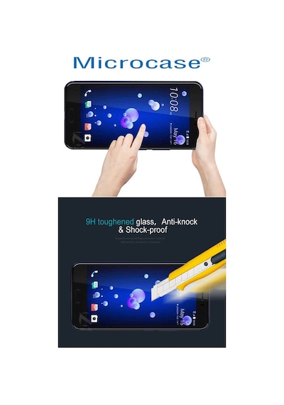 Htc U11 Tam Kaplayan Çerçeveli Tempered Cam Koruma