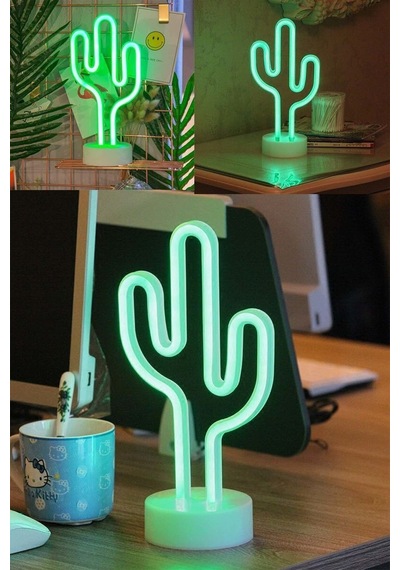Dogusdeco Kaktüs Neon Usb Kablo + Pilli Dekoratif Gece Lambası Dogusdeco Kaktüs Neon Usb Kablo + Pilli Dekoratif Gece Lambası