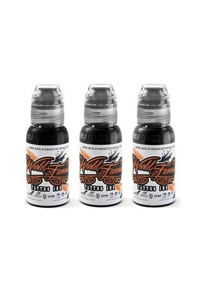 3 Bottle Greywash Set - World Famous Ink Dövme Boyası - 1 Oz