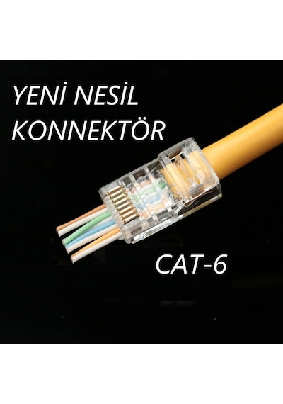 Wınet-Cat6-Rj45 Rj45 Cat6 Yeni Nesil Jack Konnektör Plastik 100 A
