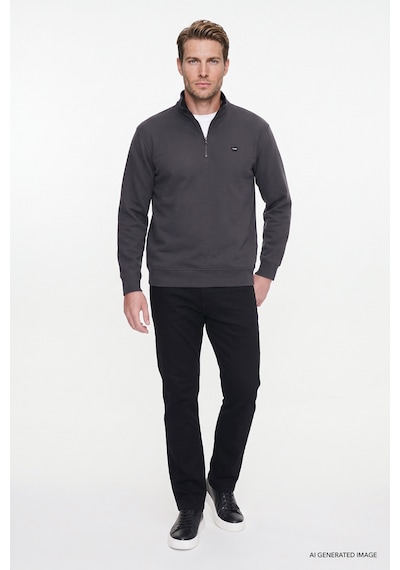 Wrangler Pamuklu Selanik Regular Fit Fermuarlı Erkek Sweatshirt W2620081035 Antrasit