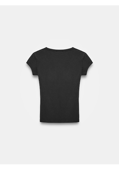 Dilvin 32799 V Yaka Top-siyah