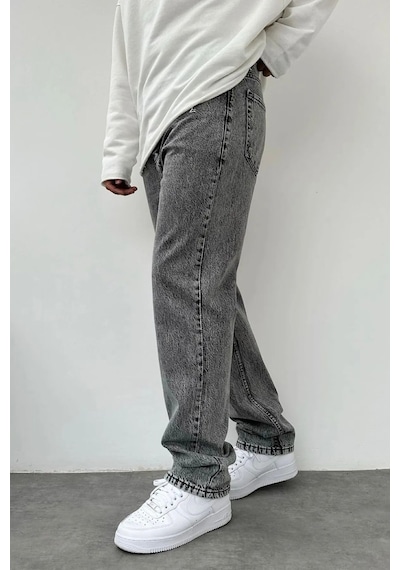 Gri Baggy Pantolon-Erkek Gri