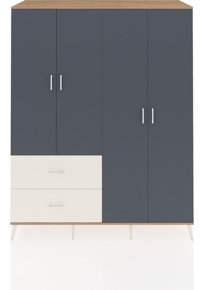 Kronos Gardrop 4 Raflı 2 Çekmeceli 2 Askılı 176x59x221 Çam-antrasit/aytaşı Beyaz Kronos Gardrop 4 Raflı 2 Çekmeceli 2 Askılı 176x59x221 Çam-antrasit/aytaşı Beyaz