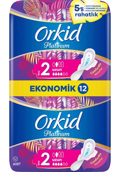 Orkid Platinum Hijyenik Ped Uzun 12'li