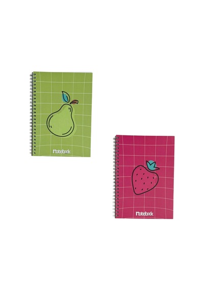 A5 Spiralli Meyve Konsept Defter 40 Yaprak 4'lü Tamamı Çizgisiz