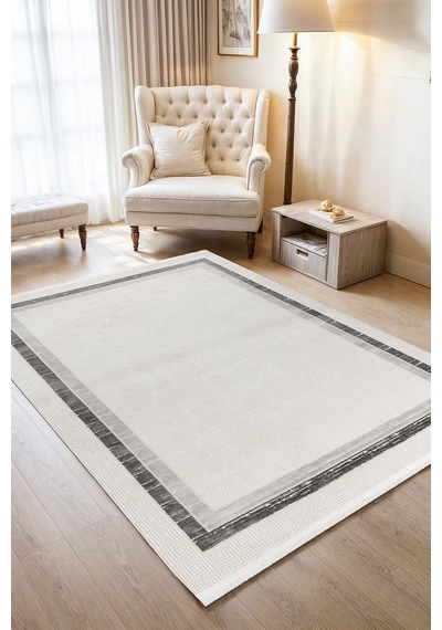 Elvey Home 7107 K.gri Modern Desen Doğal Taban Koridor Mutfak Çocuk Oturma Odası Salon Halı Yolluk 7107gri