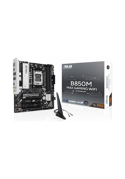 Asus B850m Max Gaming Wifi Ddr5 8000mhz Oc M.2 Hdmı/dp/usb-c Pcıe 5.0 Am5 Matx Anakart