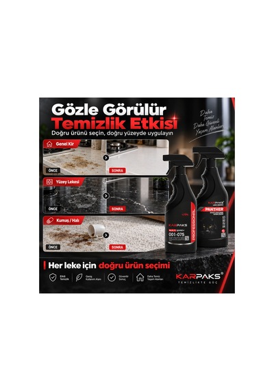 Multi Sprey + Panther 2x750 Ml Leke Çıkarıcı Set Halı Koltuk Kumaş Araç İçi Çok Amaçlı Temizleyici