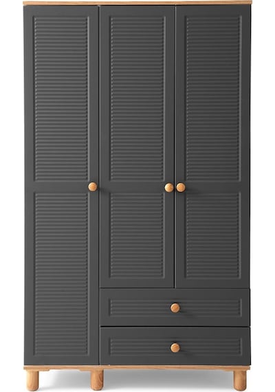 Finike Mdf 3 Kapılı Dolap - Antrasit