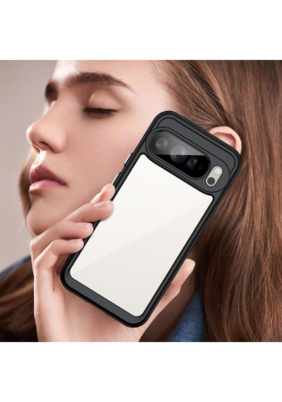 Caseonn Google Pixel 10 Pro Xl Kılıf Kamera Korumalı Darbe Emici Şeffaf Arka Kapak Siyah