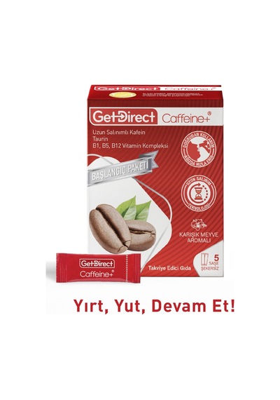 Caffeine+ Kafein, Taurin Ve Vitamin B Kompleksi 5 Saşe Gün Boyu Enerji, Susuz Kullanım Diğer