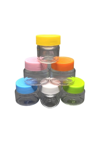 Cam Elips Kavanoz Renkli Kapaklı 40 Ml 120 Adet Diğer