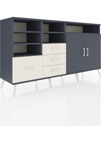 Hyperion Konsol 7 Raflı 4 Çekmeceli 2 Kapaklı 176x44x99 Antrasit- Antrasit-antrasit/aytaşı Hyperion Konsol 7 Raflı 4 Çekmeceli 2 Kapaklı 176x44x99 Antrasit- Antrasit-antrasit/aytaşı