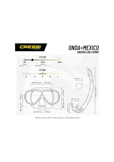 Unisex-erwachsene Onda Mare Schnorchelset Tauchset Taucherbrille Genel