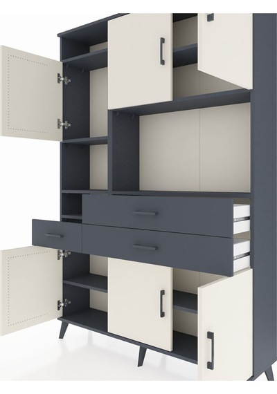 Arges Dolap 9 Raflı 3 Çekmeceli 6 Kapaklı 132x30x195 Antrasit-aytaşı/antrasit Aytası/antrasıt Arges Dolap 9 Raflı 3 Çekmeceli 6 Kapaklı 132x30x195 Antrasit-aytaşı/antrasit Aytası/antrasıt