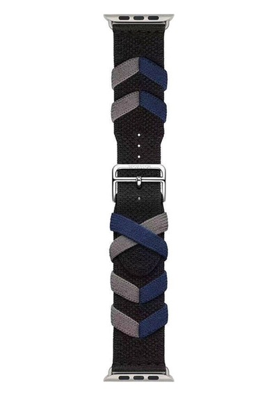 Apple Watch 7 45mm Zore Krd-97 Sarmal Örgü Tasarımlı Kordon Lacivert