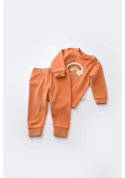 BabyCosy Star Kadife Pantolon Ve Uzun Kollu Gömlek Takım 001