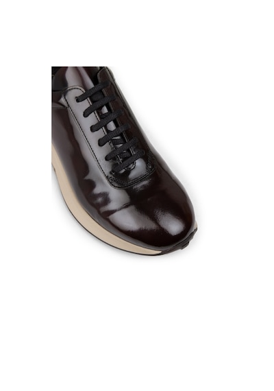 Deery Hakiki Deri Bordo Erkek Sneaker Ayakkabı - 01983Mbrde01 Bordo