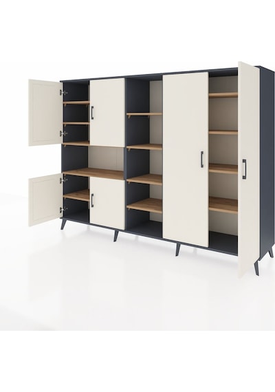 Hyperion Dolap 13 Raflı 6 Kapaklı 220x44x163 Antrasit-aytaşı/çam Antrasit-aytaşı/çam Hyperion Dolap 13 Raflı 6 Kapaklı 220x44x163 Antrasit-aytaşı/çam Antrasit-aytaşı/çam