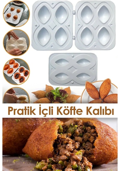 Qniay Pratik 4'Lü İçli Köfte Kalıbı İçli Köfte Aparatı
