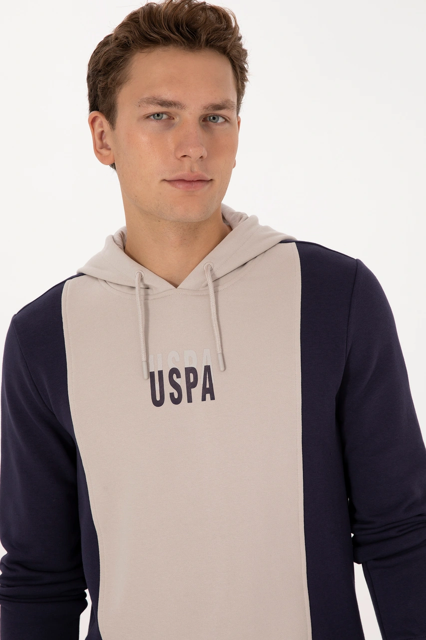 U.S. Polo Assn. Erkek Regular Fit Kapüşonlu Mürdüm Sweatshirt 50316365-VR074
