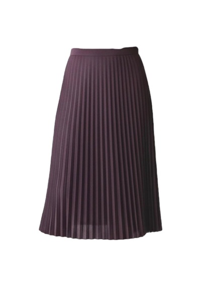 Eren Style Pileli Pamuklu Dokuma Viskon Kışlık Etek 95 Cm - 38-48 Mürdüm