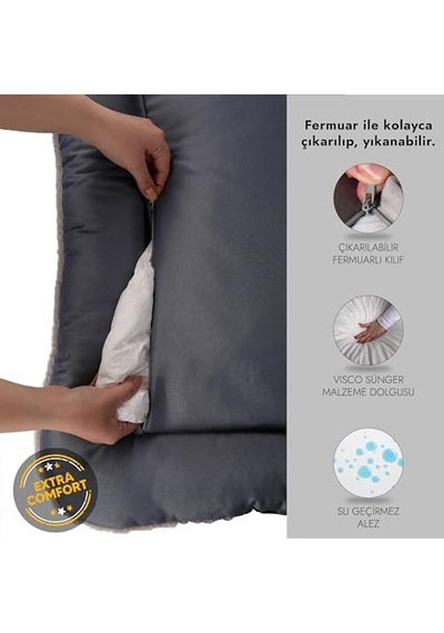 Jungolica Sally Kedi Ve Köpek Yatağı Koyu Gri Antrasit Küçük 52x70x10 Cm,%100 Su Geçirmez Alezli, Çift Taraflı Dört Mevsim, Çıkarılabilir Yıkanabilir Minder, Konforlu Pet Yatağı Medıum Jungolica Sally Kedi Ve Köpek Yatağı Koyu Gri Antrasit Küçük 52x70x10 Cm,%100 Su Geçirmez Alezli, Çift Taraflı Dört Mevsim, Çıkarılabilir Yıkanabilir Minder, Konforlu Pet Yatağı Medıum