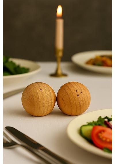 Ivory Ivo-bmb221 Bambu İkili Tuzluk Seti Krem
