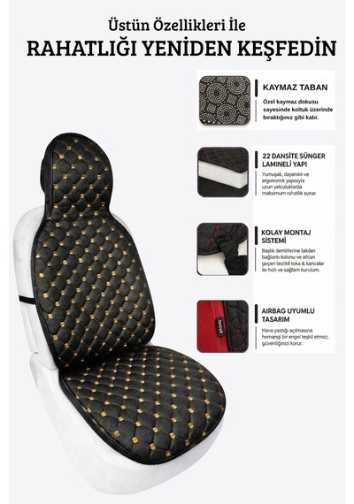 Oto Koltuk Minder Seti Terletmez Kolay Montaj Universal Koruyucu Kılıf Kumaş 31948686