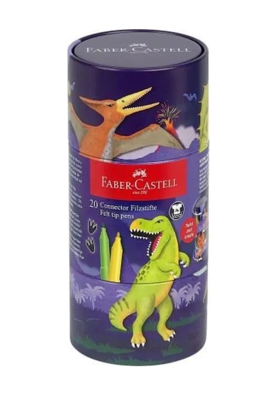 Faber-Castell Keçeli Kalem Seti, 20 Renk, Birbirine Bağlanabilir Kapak, Örtücü Renkler, Yıkanabilir Mürekkep Çok Renkli