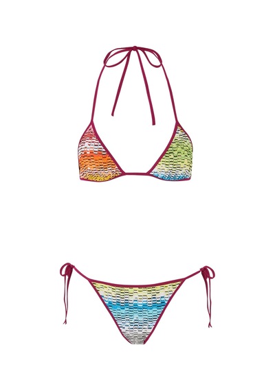 Missoni Çizgili Üçgen Bikini Seti Çok Renkli