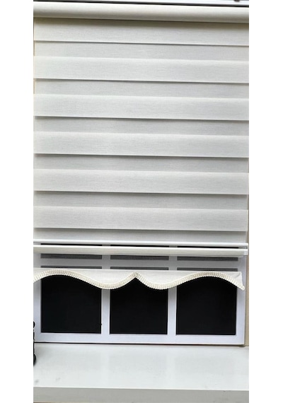 Storburada Zebra Stor Perde Ekru Etek Dilimli Z-stb400v02 Ekru
