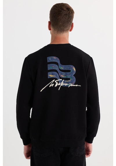 Tudors Unisex Relax Fit Pamuklu Yumuşak Dokulu Bisiklet Yaka İçi Polarlı Baskılı Siyah Sweatshirt-37313 Siyah Tudors Unisex Relax Fit Pamuklu Yumuşak Dokulu Bisiklet Yaka İçi Polarlı Baskılı Siyah Sweatshirt-37313 Siyah