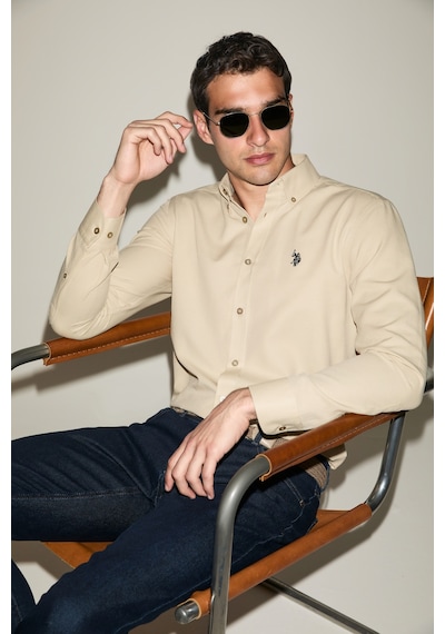 U.s. Polo Assn. Erkek Açık Haki Gömlek Basic 50324708-vr183 Acık Hakı