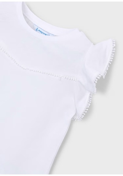 Mayoral Kız Çocuk T-shirt 3008 Beyaz