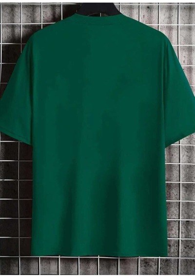 Kozia Outdoors Dikey Baskılı O Yaka Oversize Unisex Basic T-şhirt Yeşil Yeşil